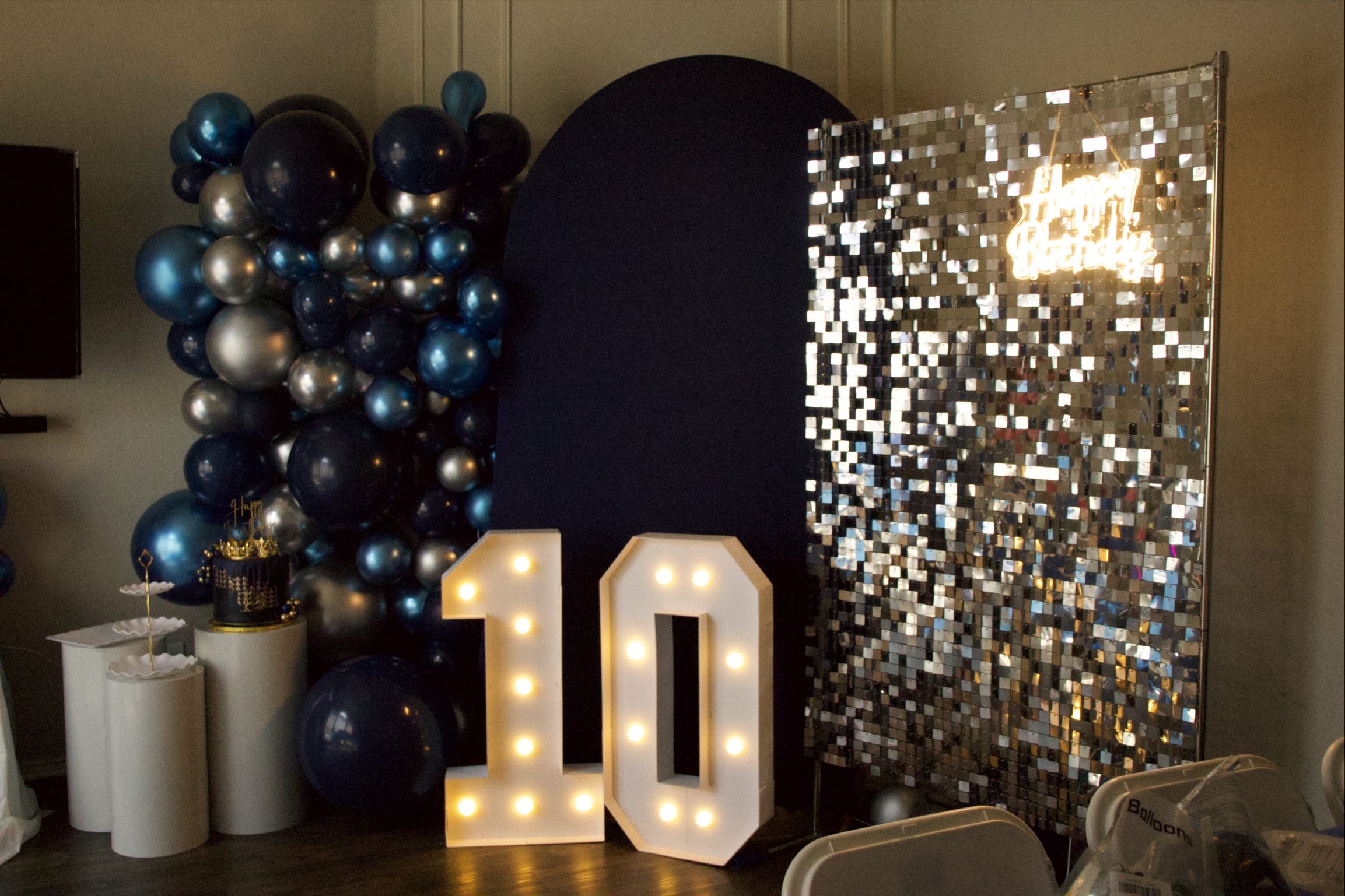Elegant balloon and backdrop styling by tsLuxEvents